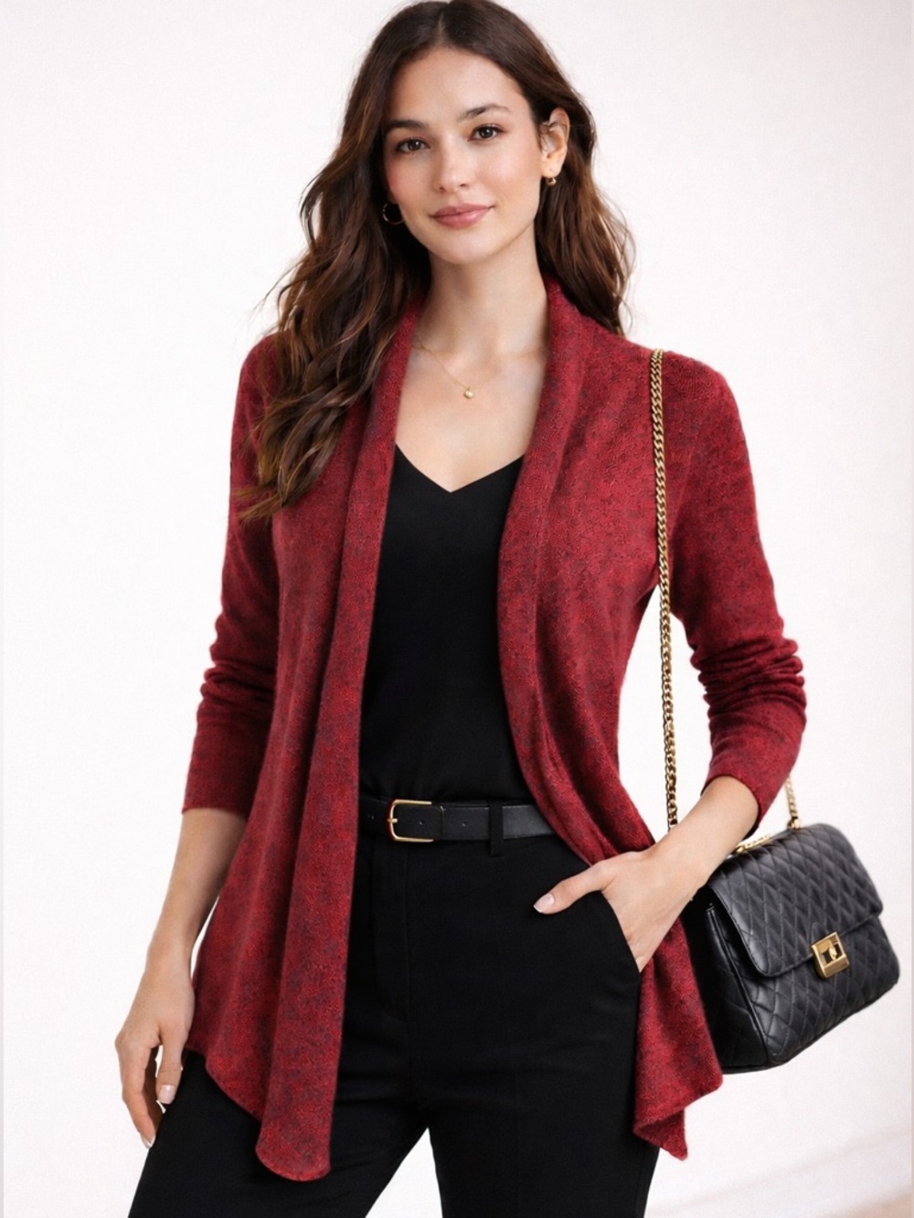 Eileen‎ Fisher Mohair Blend Open Front Cardigan Sweater Lightweight Luxe XS